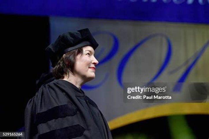  Author Alice Sebold receives an Honorary Doctor of Humane Letters Degree and delivers the Commencement Address to graduating students at the 2016 Emerson College Commencement Exercises at Agganis Arena at Boston University on May 8, 2016 in Boston, Massachusetts.